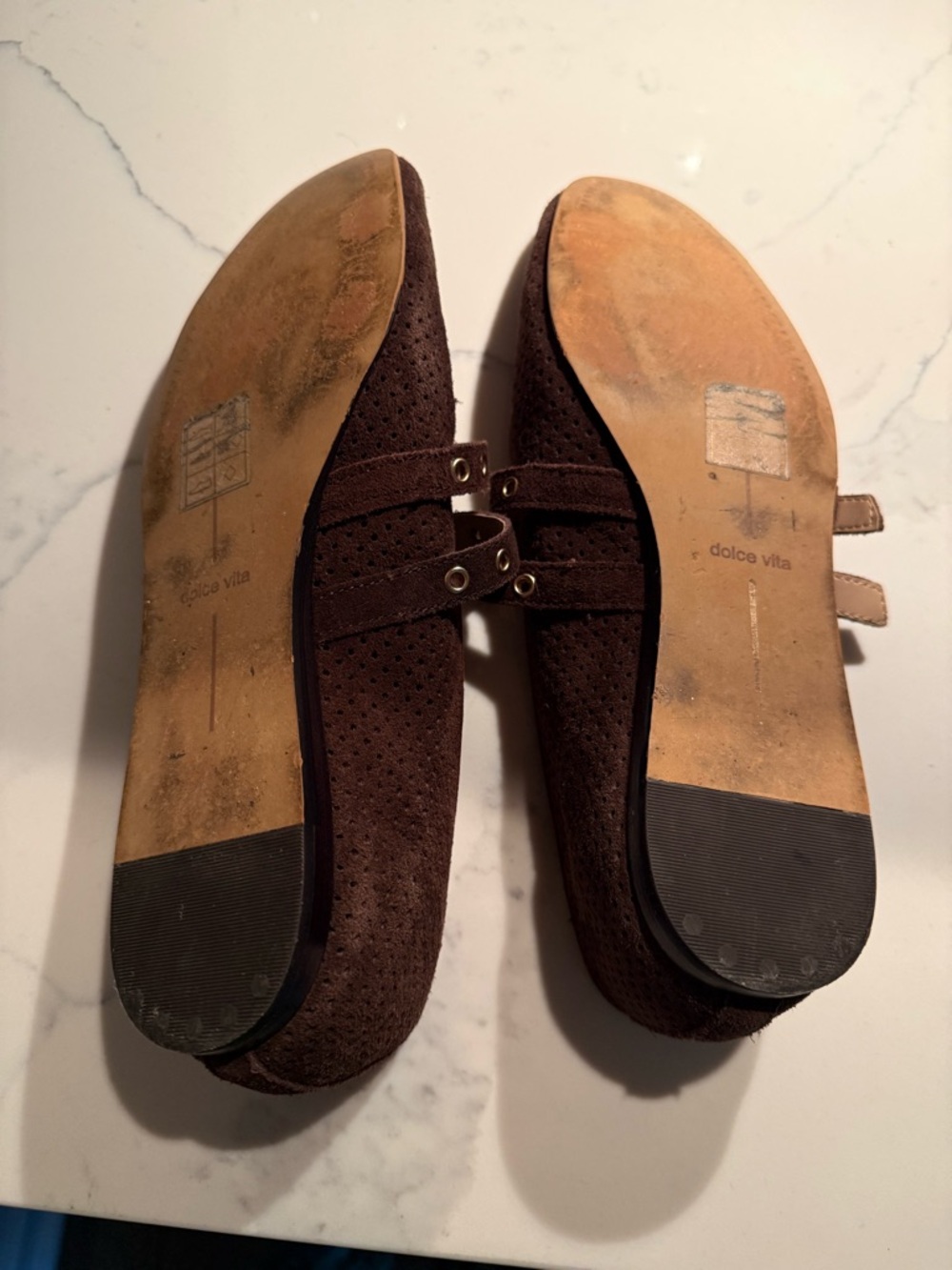 Dolce Vita Baylee Ballet Flats Brown Perforated Suede 7.5 - Picture 7 of 7